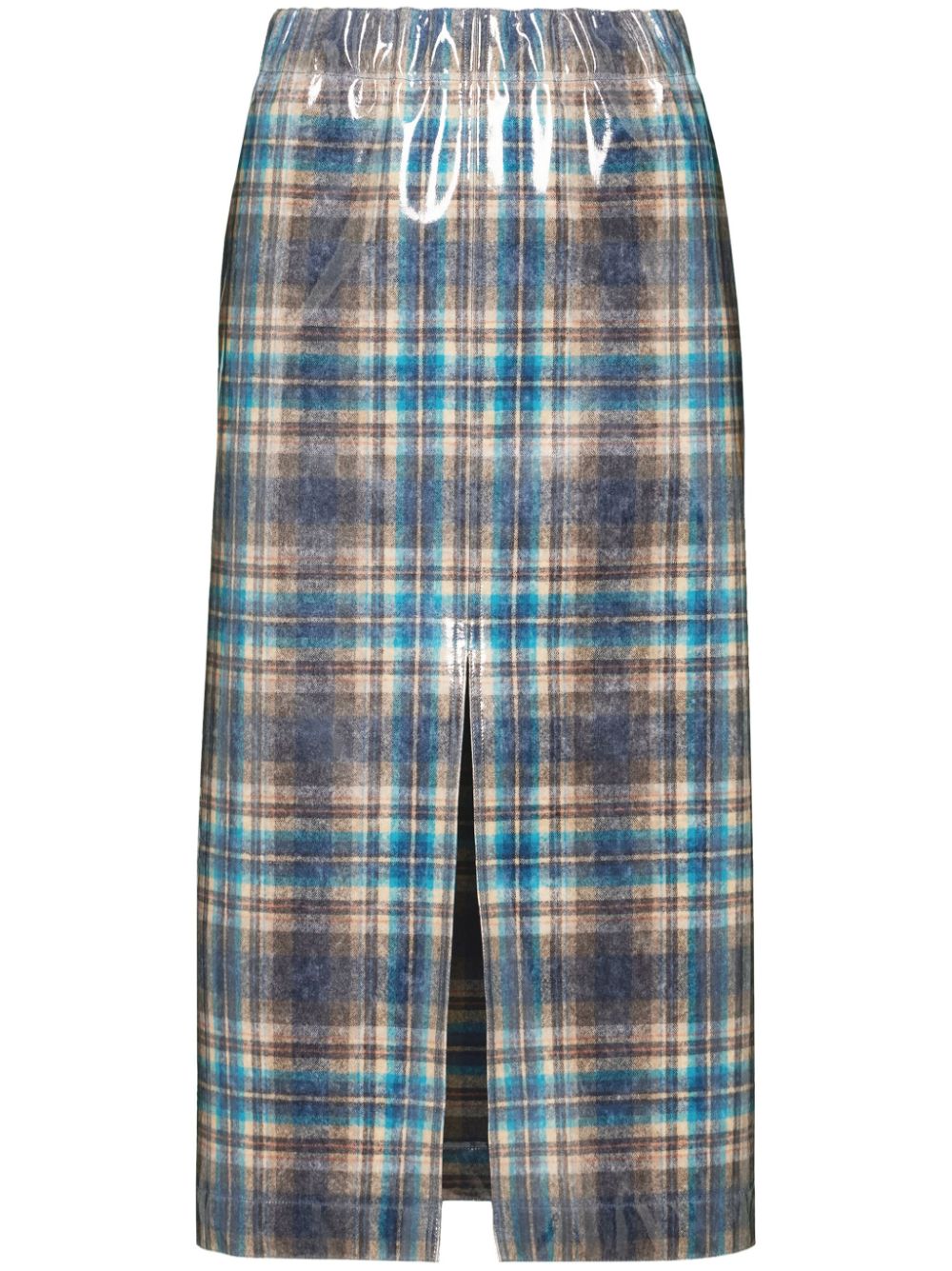 Maison Margiela x Pendleton checked lacquered skirt - Green von Maison Margiela