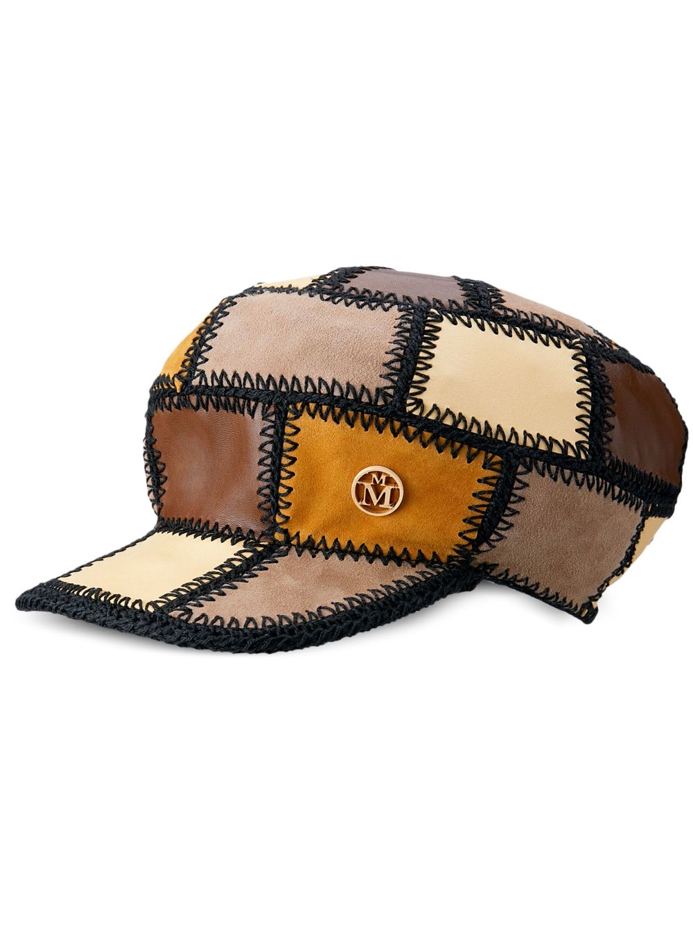 Maison Michel Kirs patchwork cap - Brown von Maison Michel