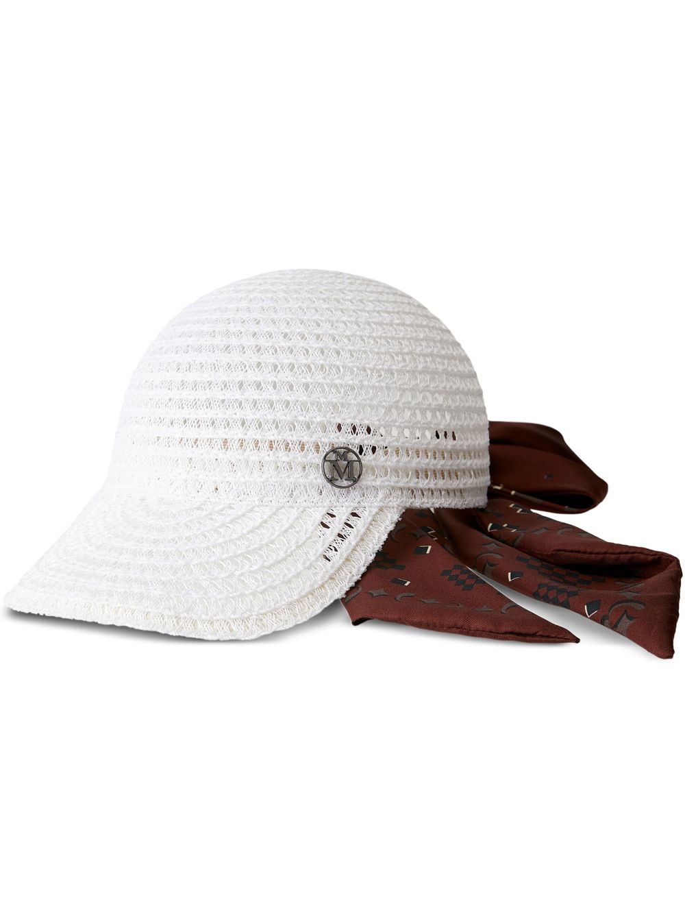 Maison Michel Tiger crochet cap - White von Maison Michel