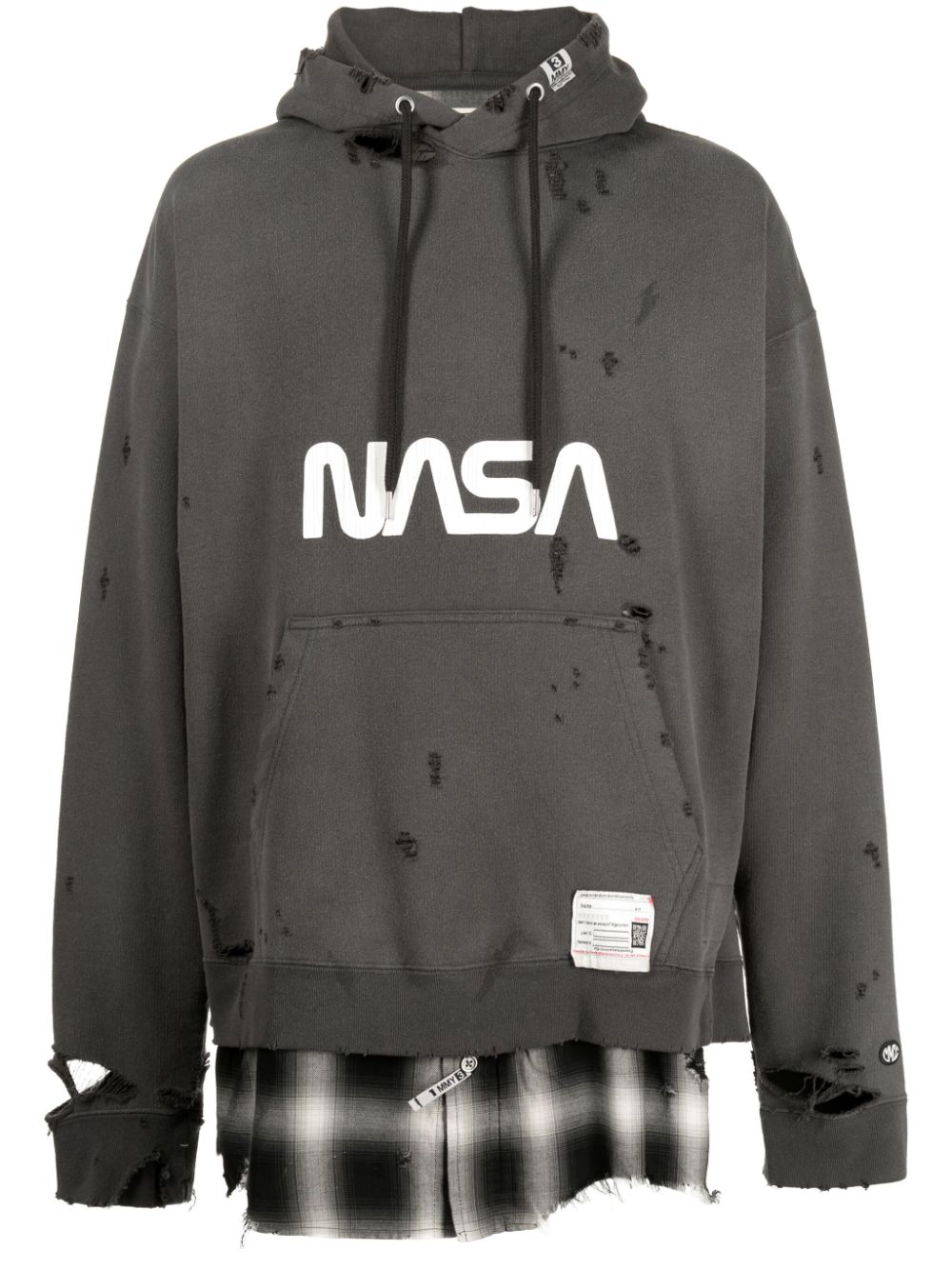 Maison Mihara Yasuhiro NASA-print cotton hoodie - Grey von Maison Mihara Yasuhiro