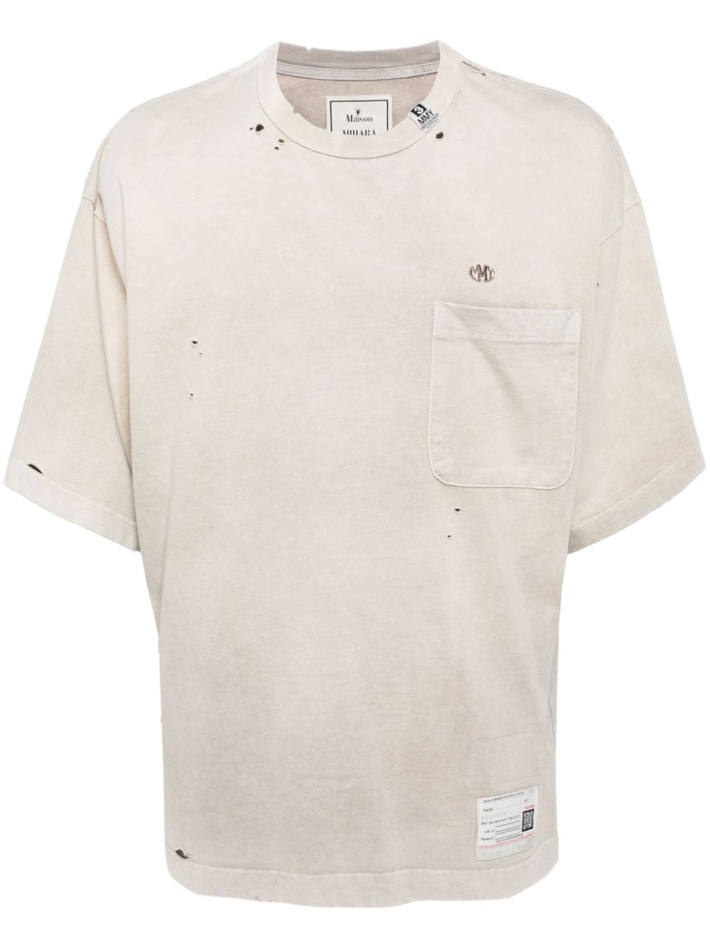 Maison Mihara Yasuhiro Sun Faded cotton T-shirt - Brown von Maison Mihara Yasuhiro