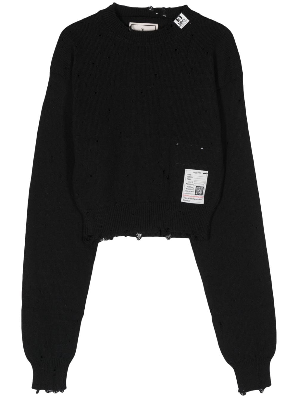 Maison MIHARA YASUHIRO distressed cropped jumper - Black von Maison MIHARA YASUHIRO