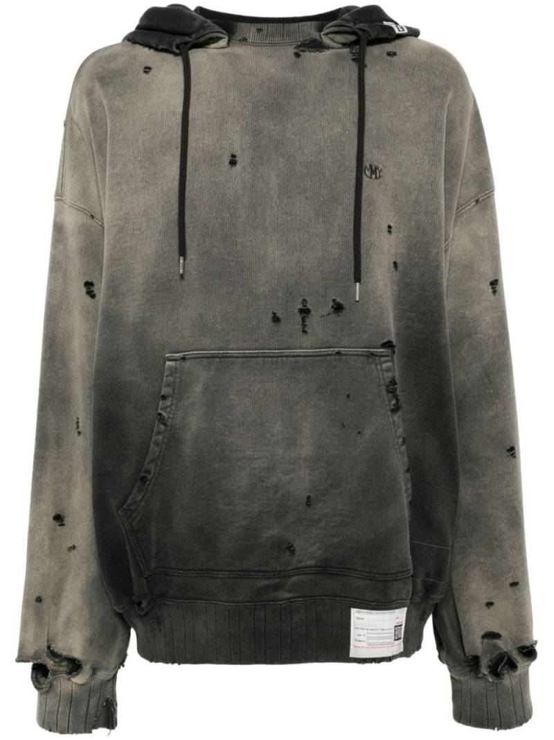 Maison Mihara Yasuhiro distressed-effect cotton hoodie - Brown von Maison Mihara Yasuhiro