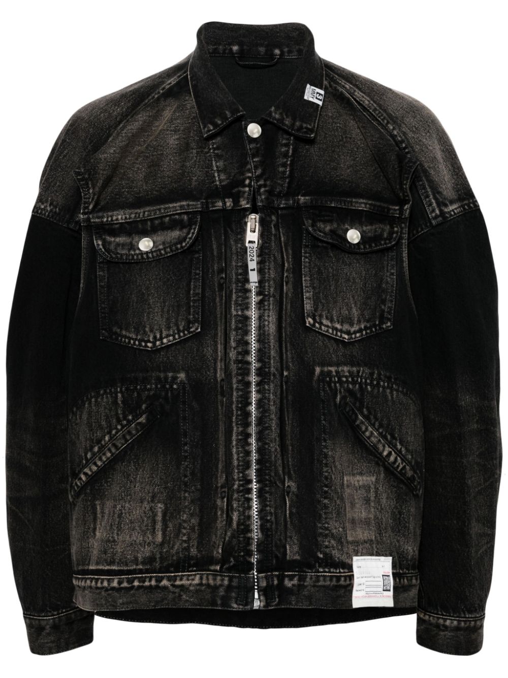 Maison Mihara Yasuhiro double-armhole denim jacket - Black von Maison Mihara Yasuhiro