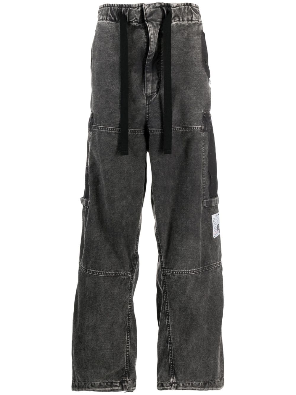 Maison Mihara Yasuhiro drawstring mid-rise cargo jeans - Black von Maison Mihara Yasuhiro