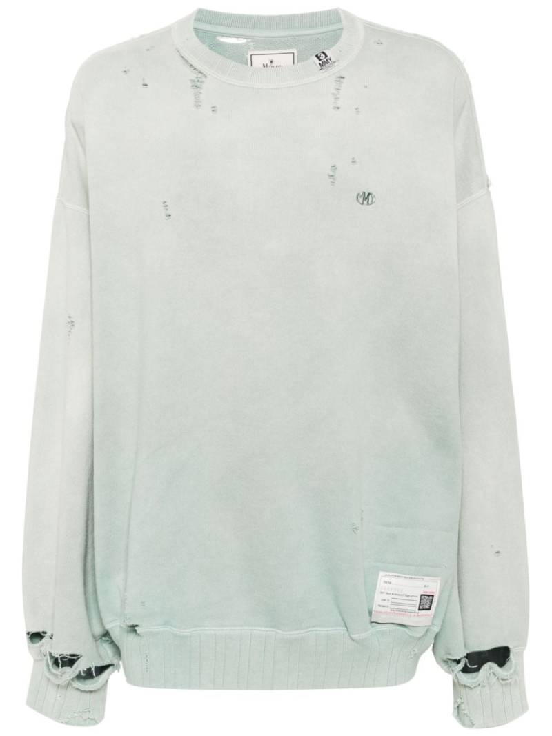 Maison Mihara Yasuhiro faded-effect cotton sweatshirt - Green von Maison Mihara Yasuhiro