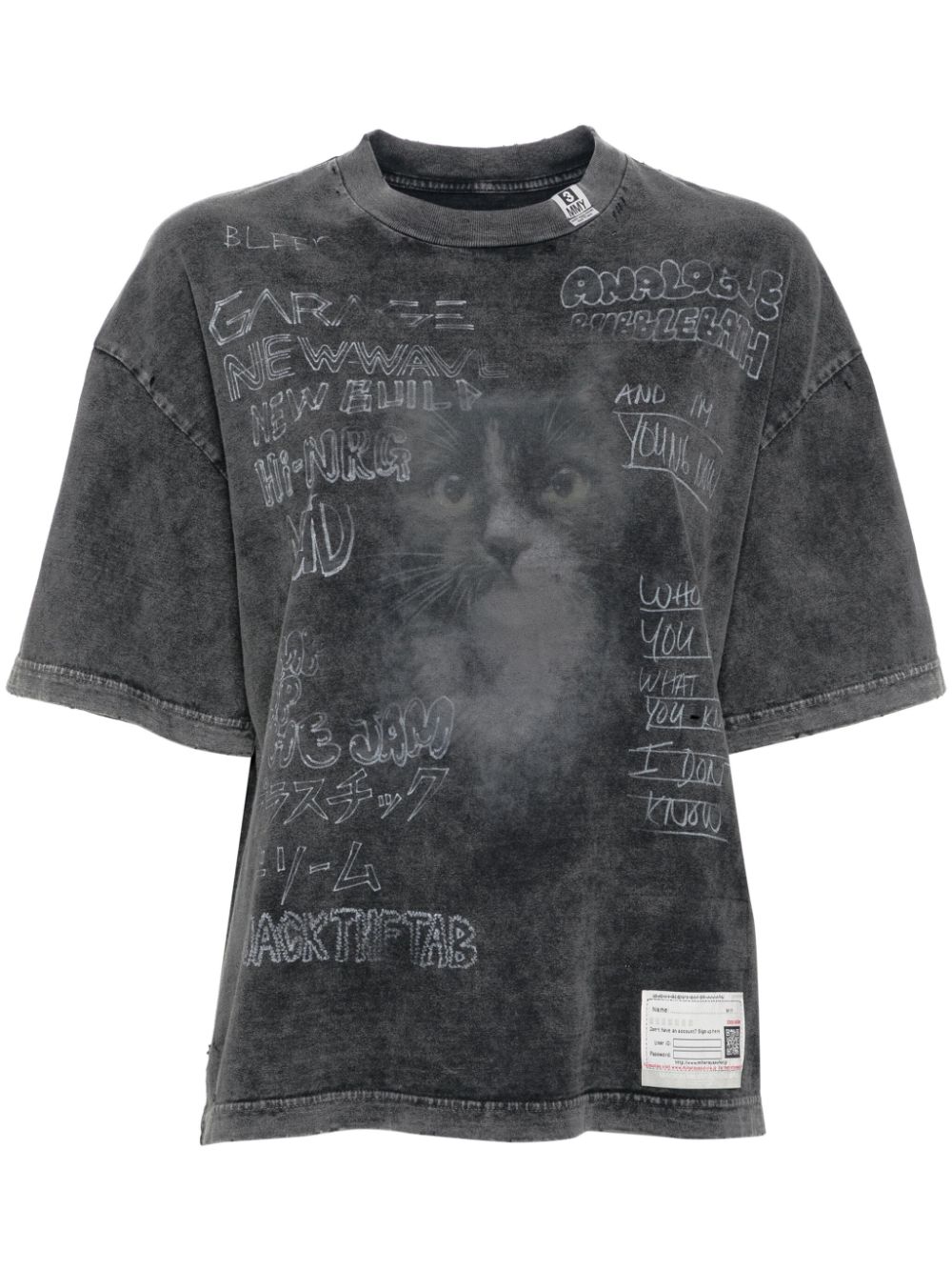 Maison MIHARA YASUHIRO graphic-print cotton T-shirt - Black von Maison MIHARA YASUHIRO