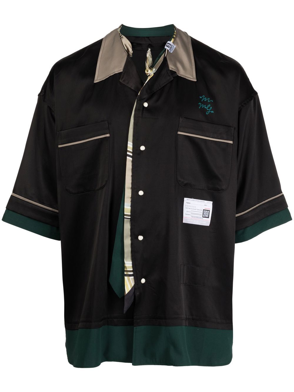 Maison Mihara Yasuhiro embroidered bowling shirt - Black von Maison Mihara Yasuhiro