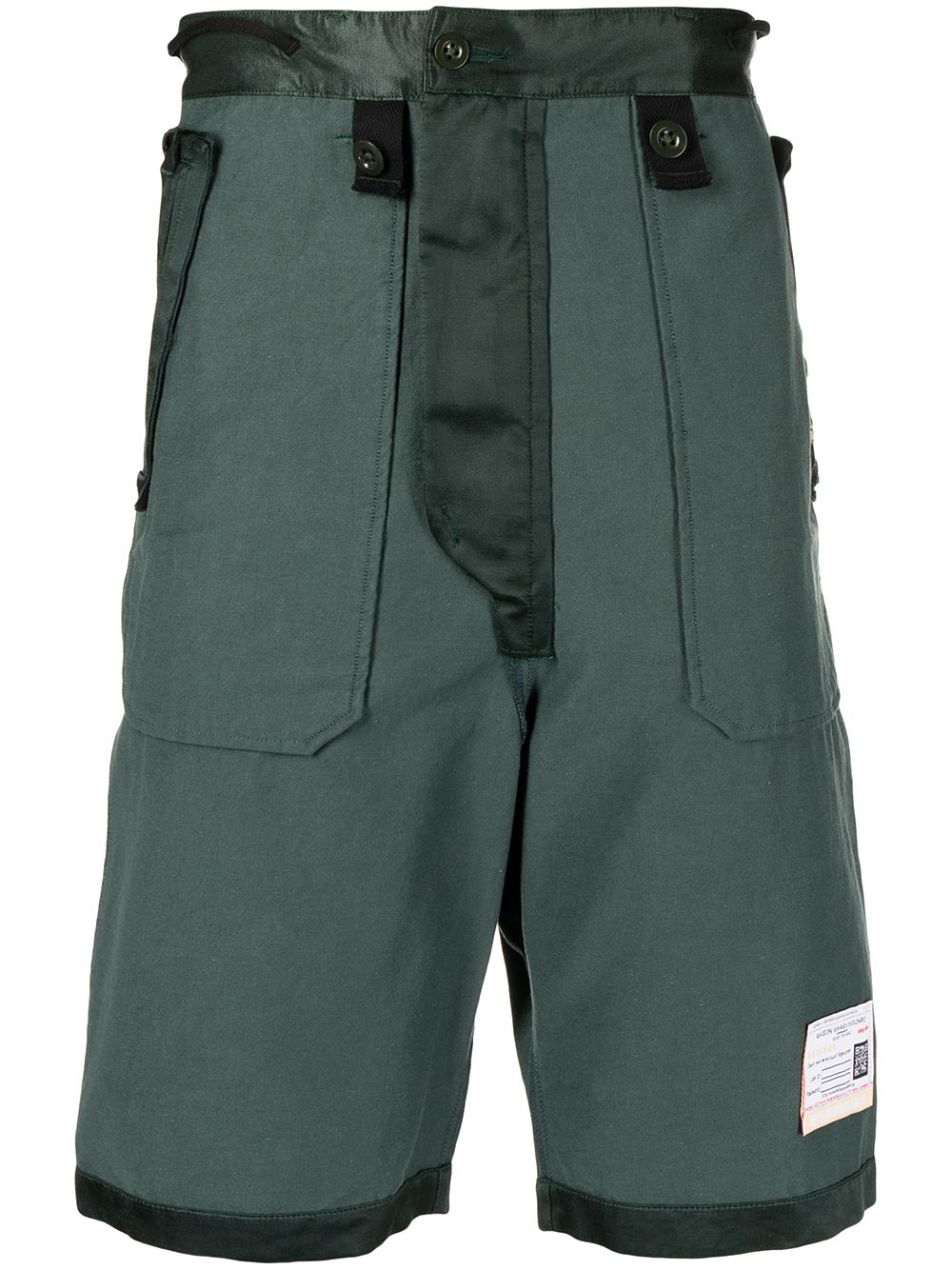 Maison MIHARA YASUHIRO logo-patch cotton-blend Bermuda shorts - Green von Maison MIHARA YASUHIRO