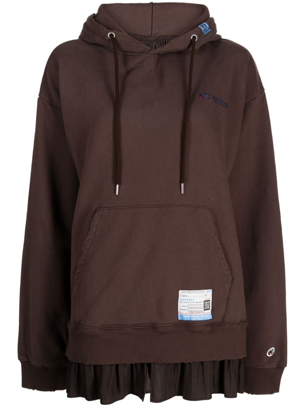 Maison MIHARA YASUHIRO logo-patch cotton hoodie - Brown von Maison MIHARA YASUHIRO