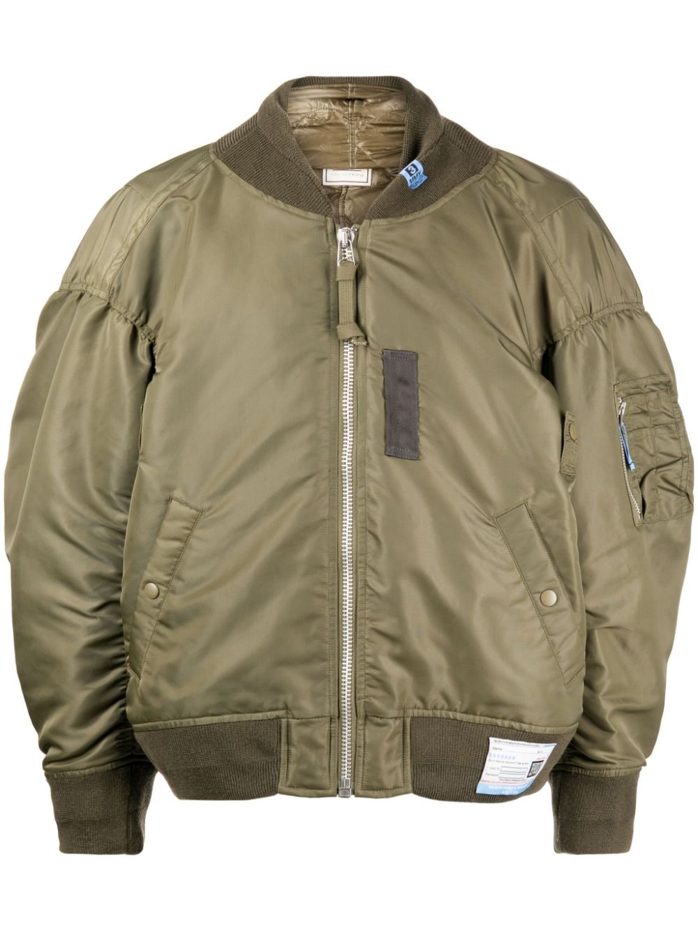 Maison MIHARA YASUHIRO logo-patch padded bomber jacket - Green von Maison MIHARA YASUHIRO