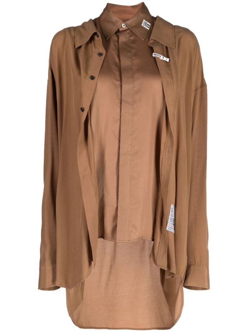 Maison MIHARA YASUHIRO long-sleeve layered shirt - Brown von Maison MIHARA YASUHIRO