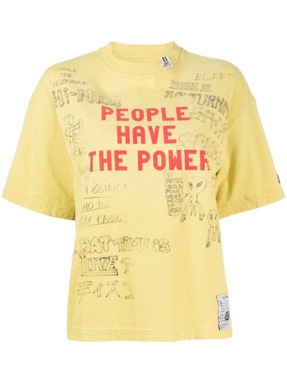 Maison Mihara Yasuhiro slogan-print cotton T-shirt - Yellow von Maison Mihara Yasuhiro