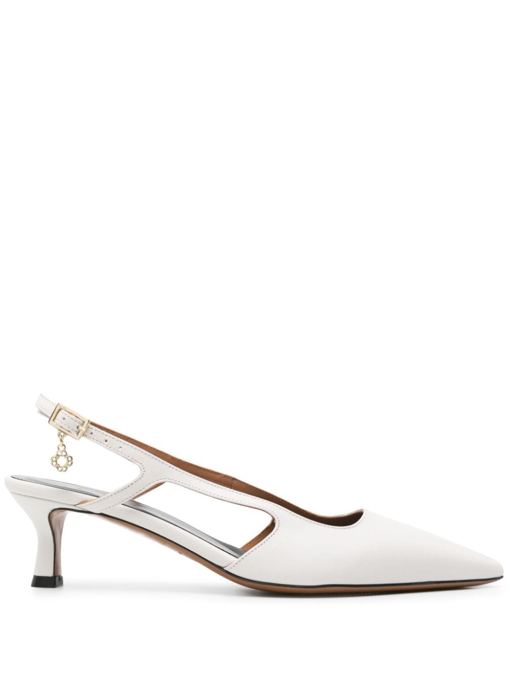 Maje 55mm slingback leather pumps - White von Maje