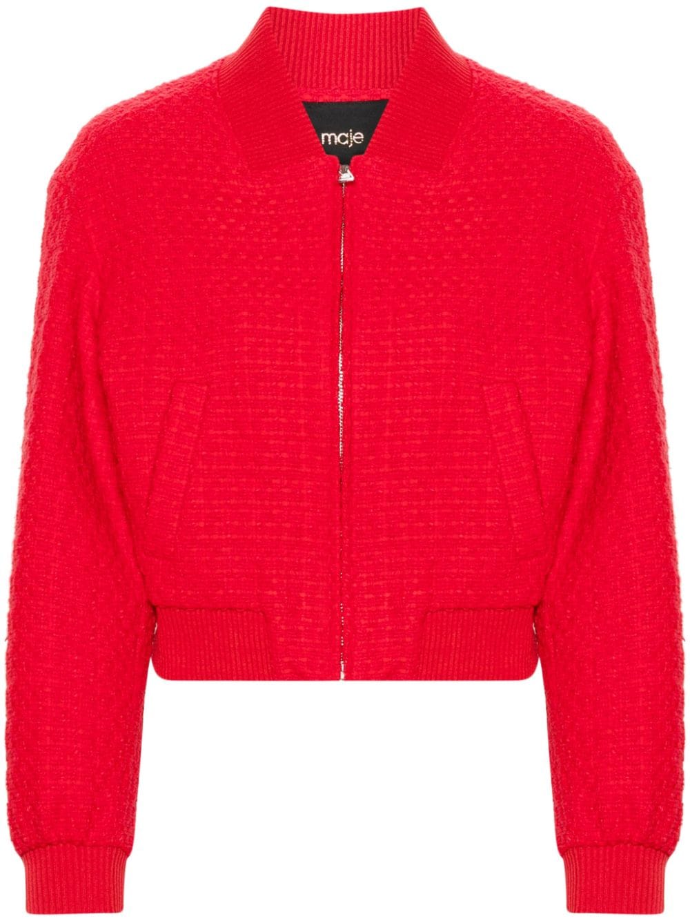 Maje cropped tweed jacket - Red von Maje