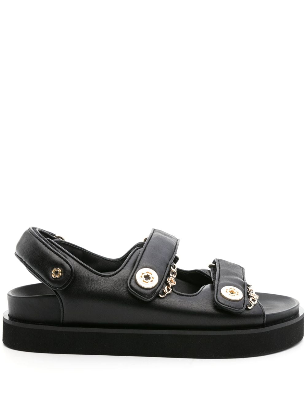 Maje touch-strap leather sandals - Black von Maje