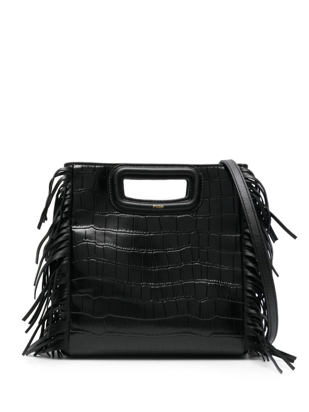 Maje M embossed-crocodile tote bag - Black von Maje