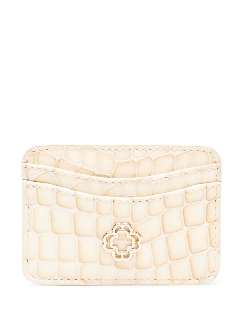 Maje crocodile-embossed leather cardholder - Neutrals von Maje