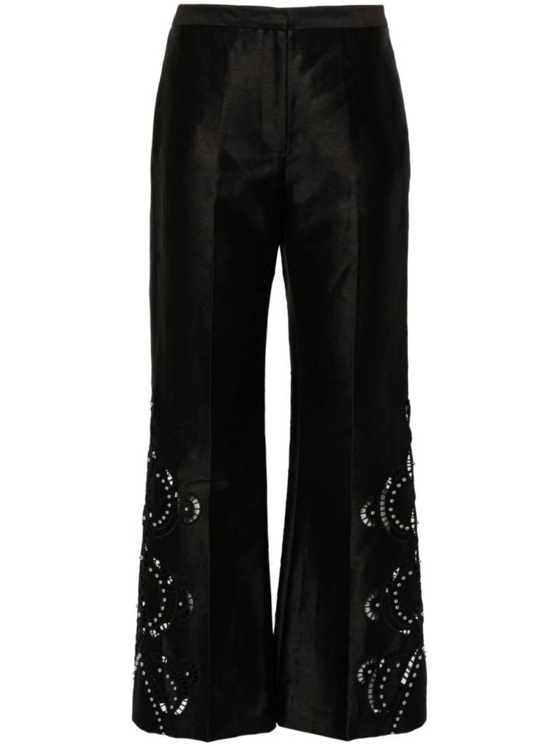 Maje Openwork flared trousers - Black von Maje