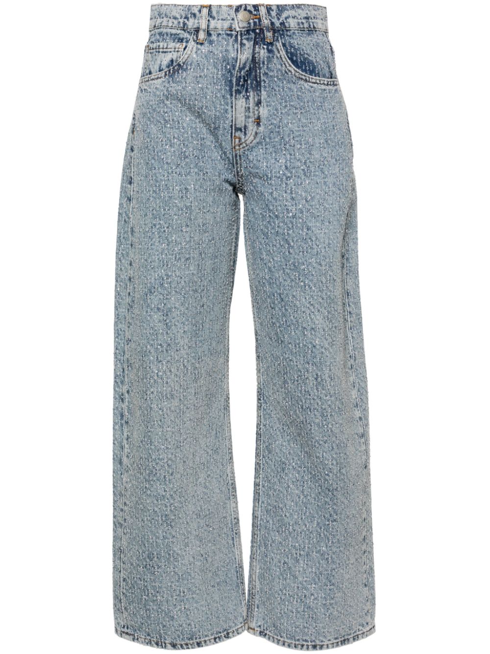 Maje Rhinestone XL mid-rise straight-leg jeans - Blue von Maje