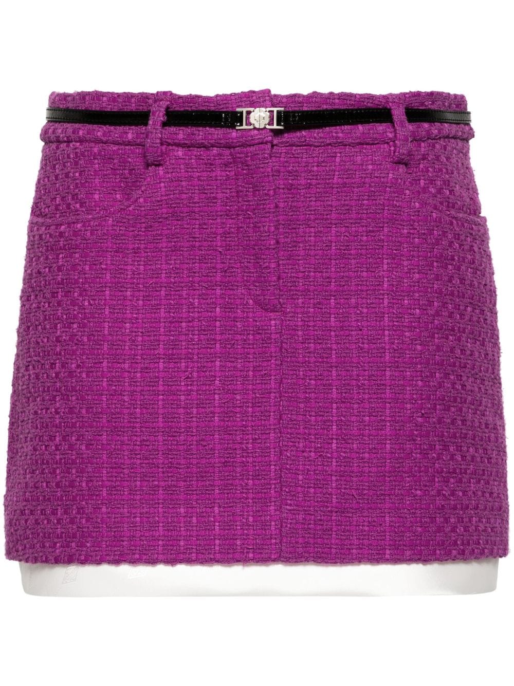 Maje belted tweed miniskirt - Purple von Maje