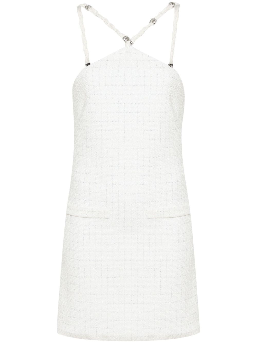 Maje check-pattern tweed halterneck minidress - Neutrals von Maje