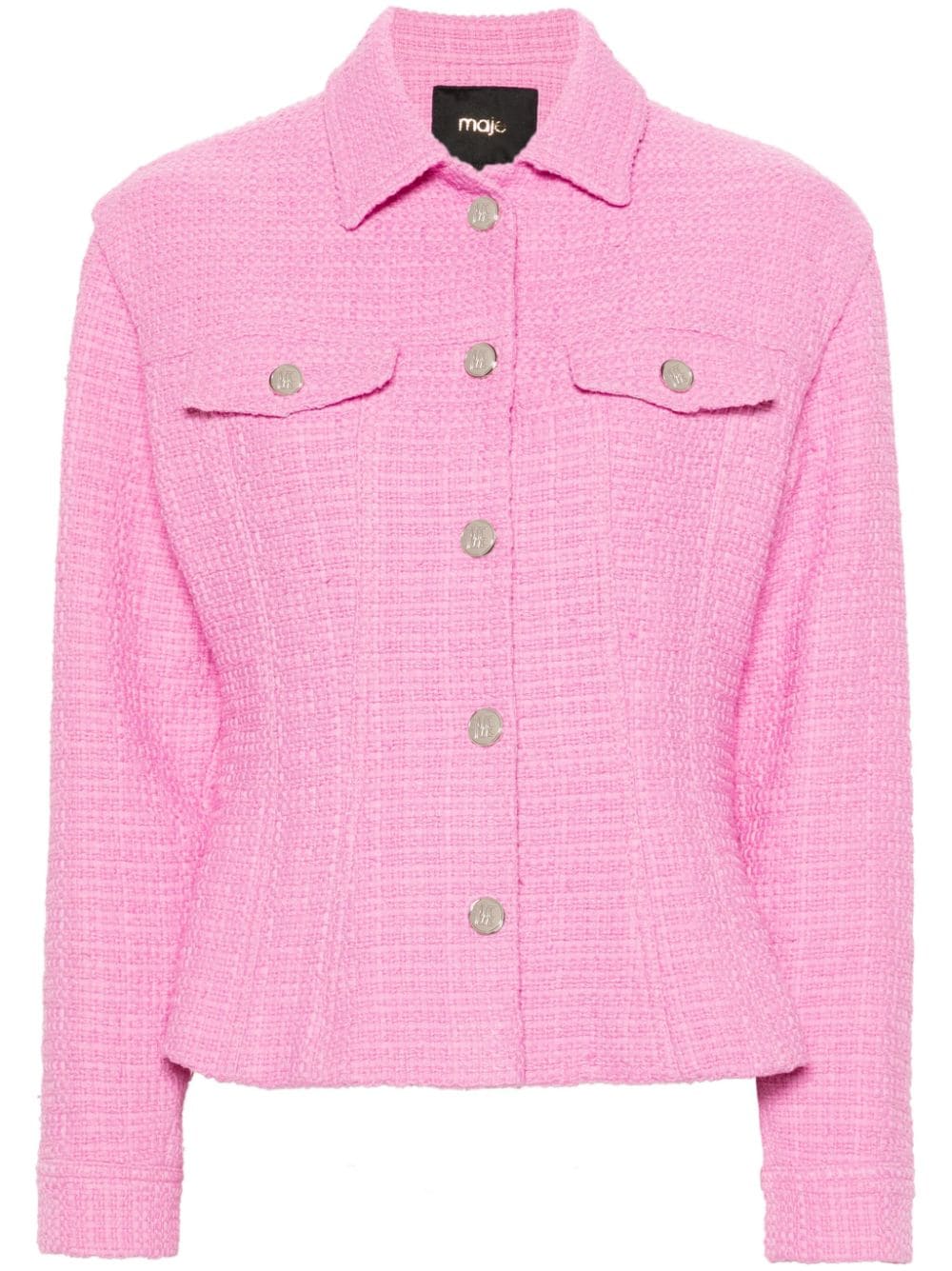 Maje single-breasted tweed blazer - Pink von Maje