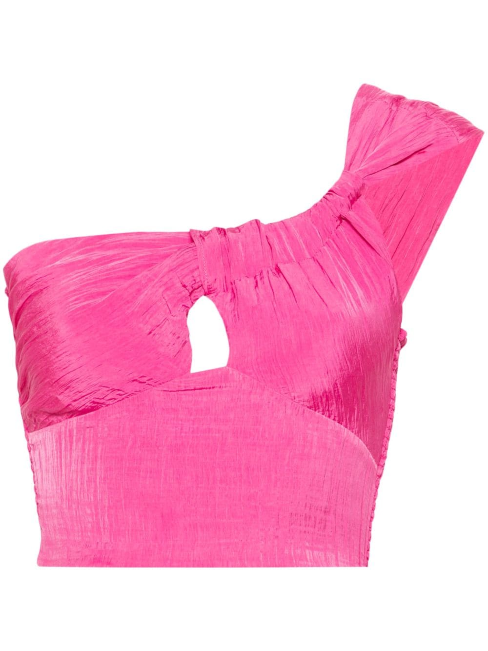 Maje crinkled one-shoulder crop top - Pink von Maje