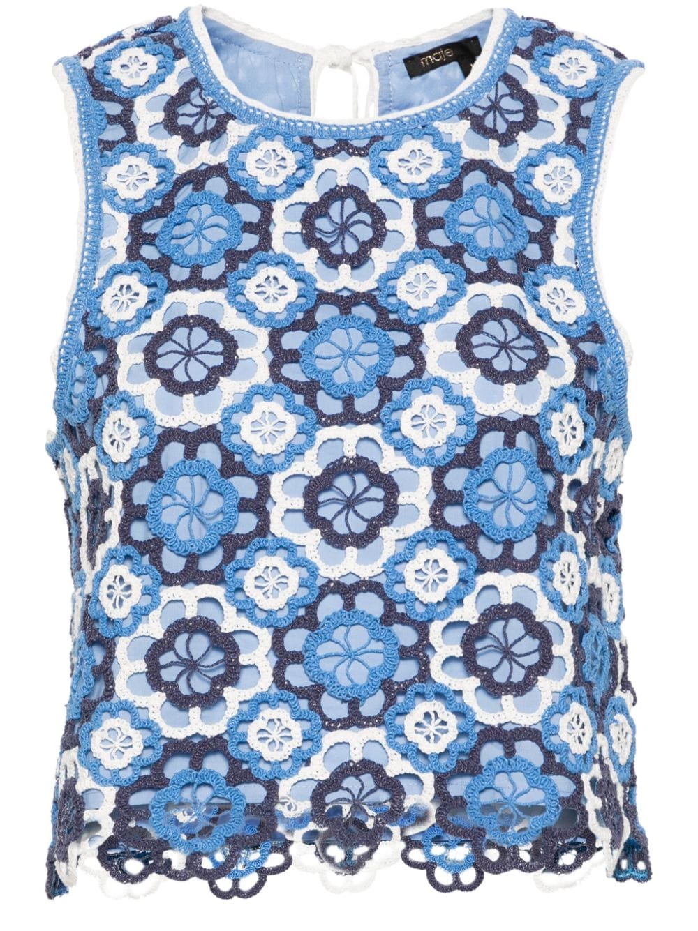 Maje crochet cotton-blend tank top - Blue von Maje