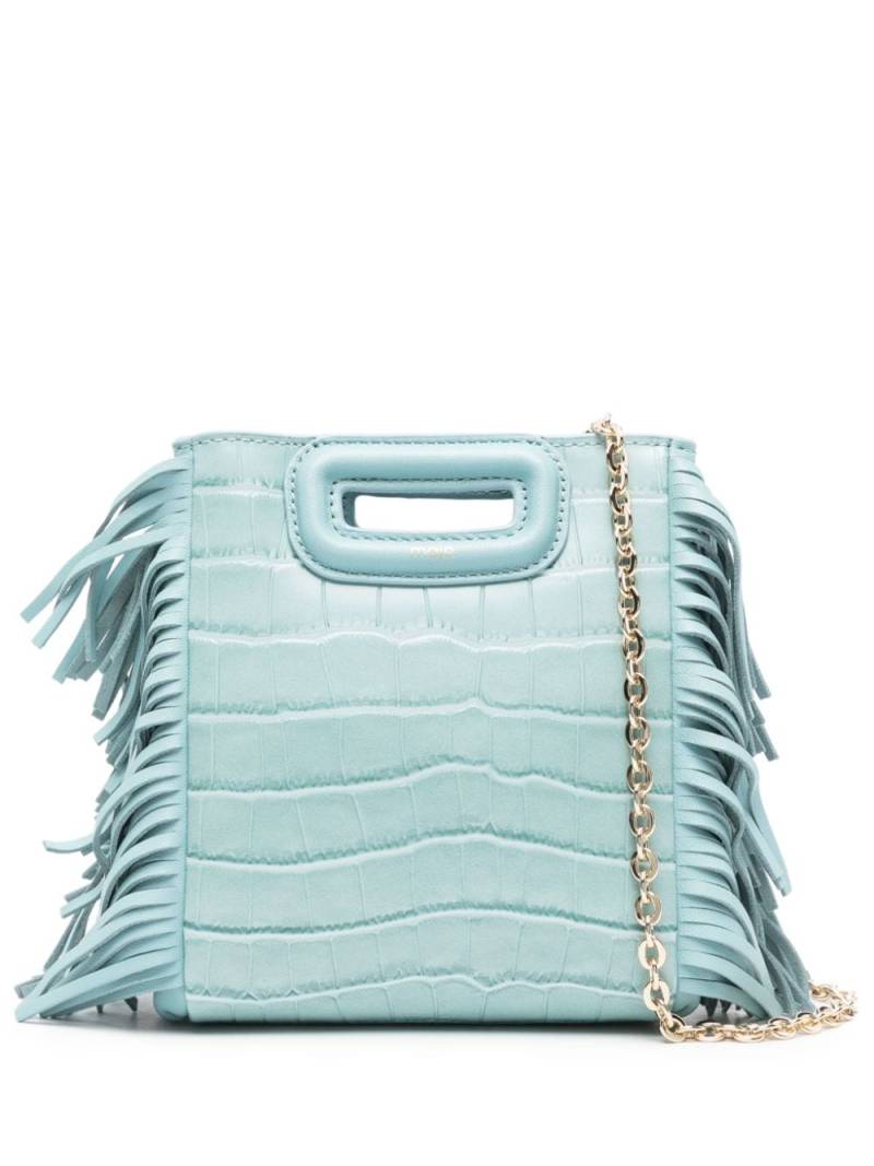 Maje crocodile-embossed leather crossbody bag - Blue von Maje