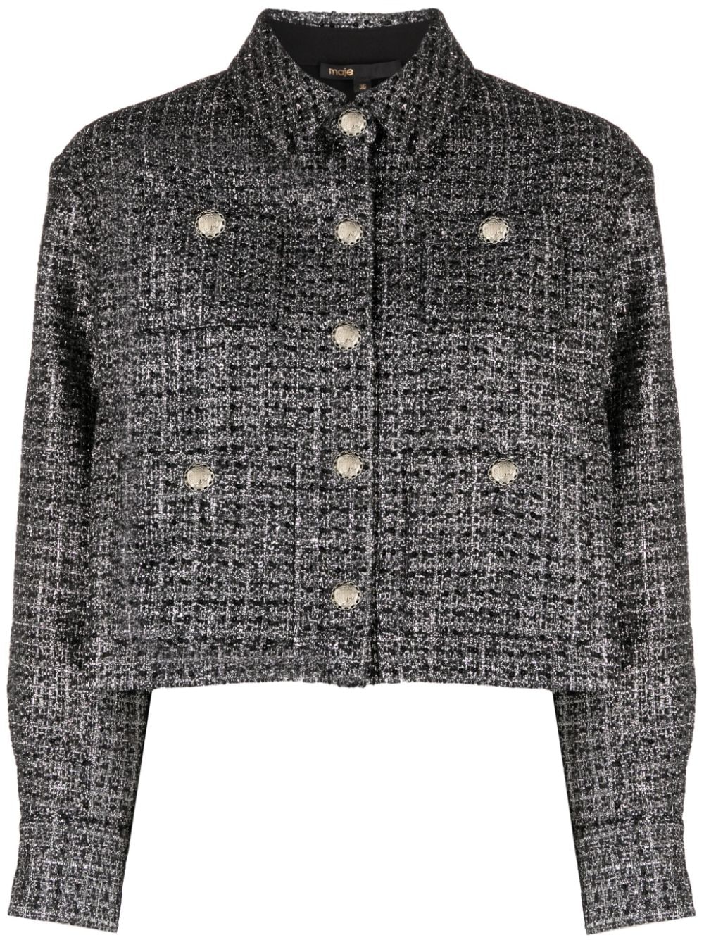 Maje cropped tweed jacket - Silver von Maje