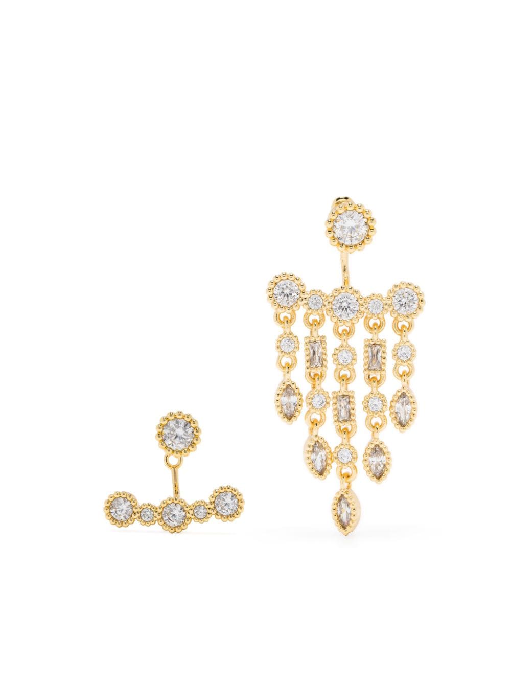 Maje crystal-embellished asymmetric earrings - Gold von Maje