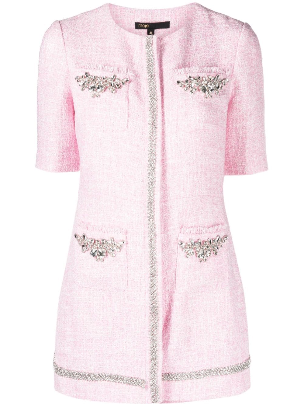 Maje crystal-embellished tweed playsuit - Pink von Maje