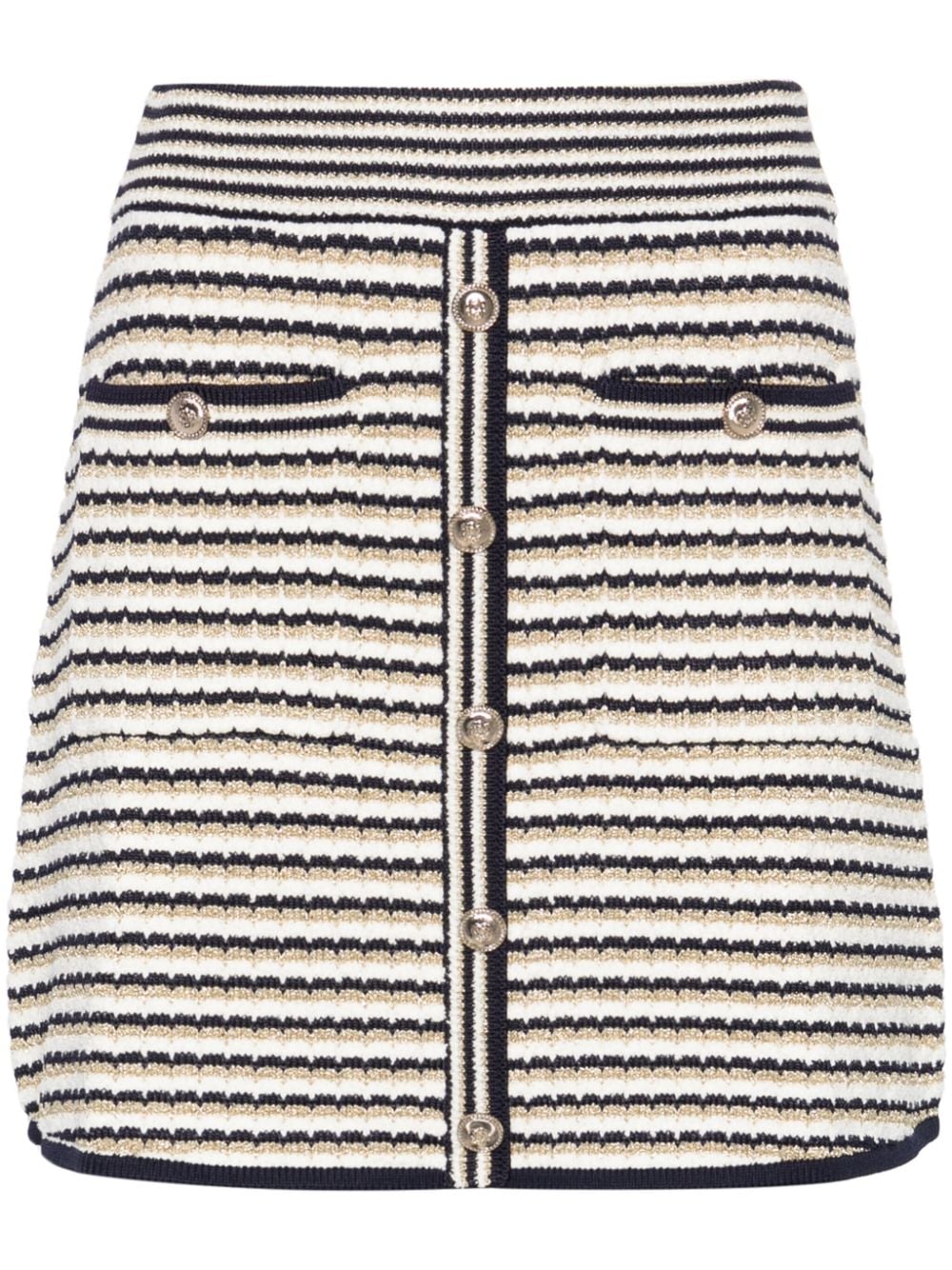 Maje decorative-buttons striped miniskirt - Blue von Maje