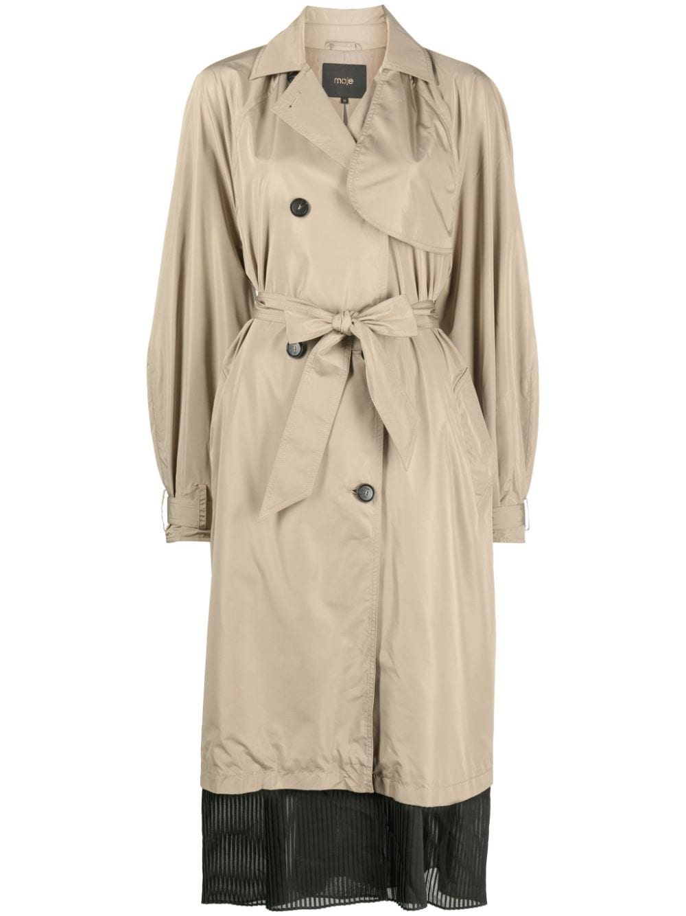 Maje double-breasted trench coat - Neutrals von Maje