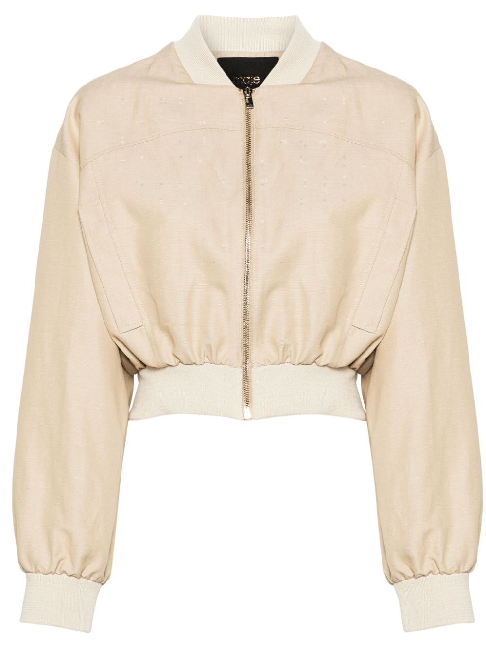 Maje drop-shoulder cropped bomber jacket - Neutrals von Maje