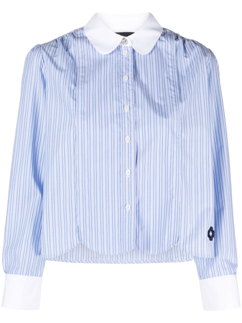 Maje embroidered-logo cotton shirt - Blue von Maje