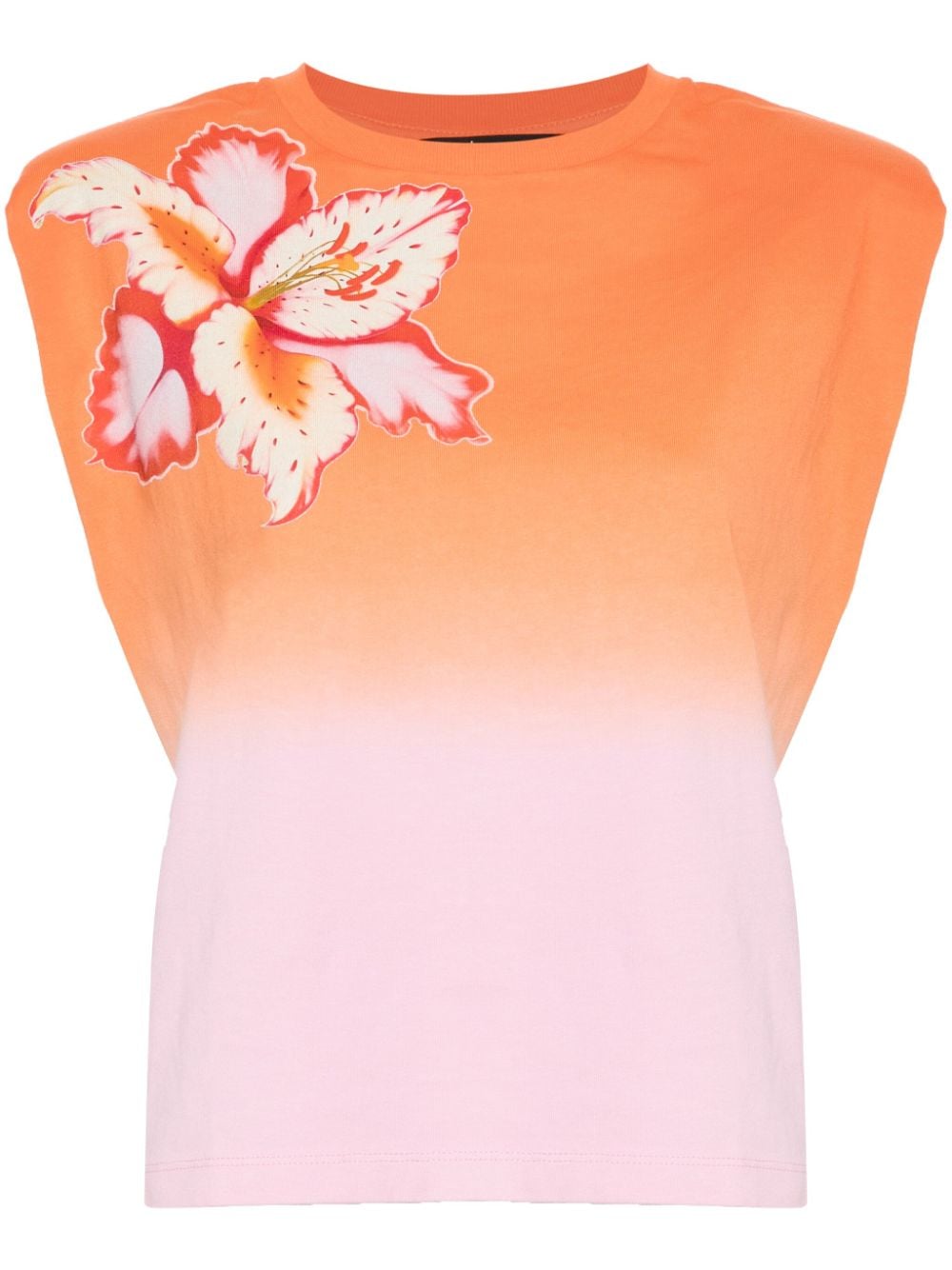 Maje floral-print ombré T-shirt - Orange von Maje