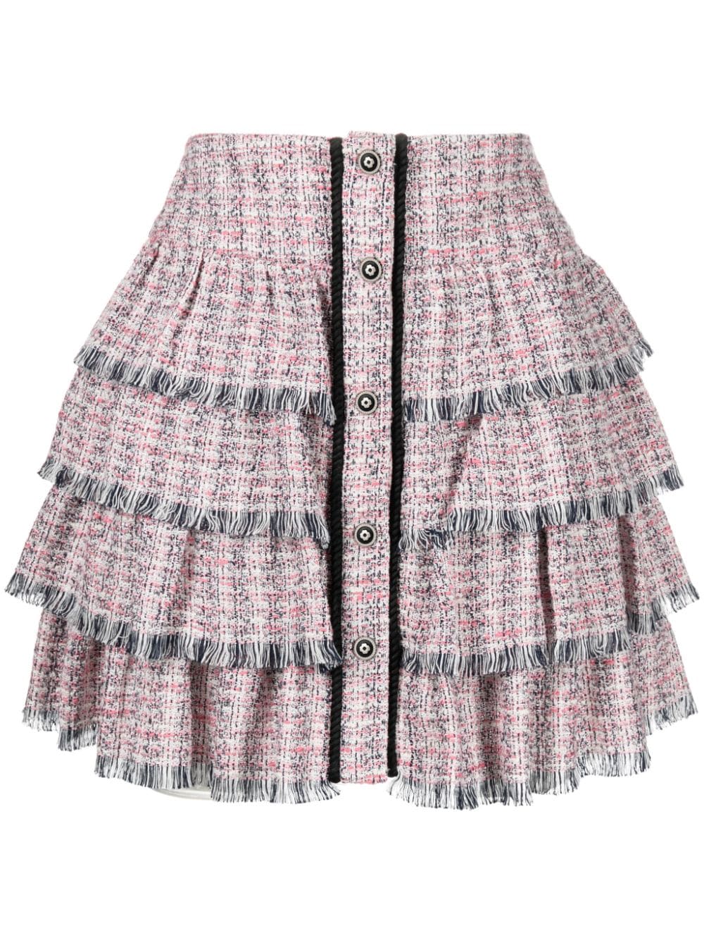 Maje ruffled tweed miniskirt - Pink von Maje