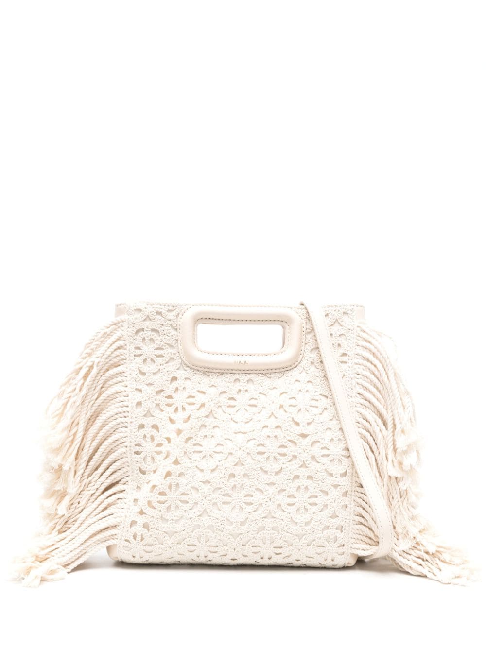 Maje fringed panelled tote bag - Neutrals von Maje