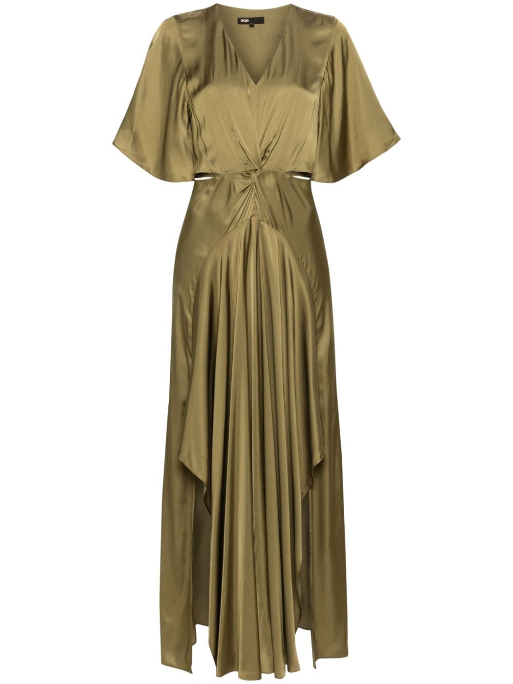 Maje knot-detailed satin dress - Green von Maje