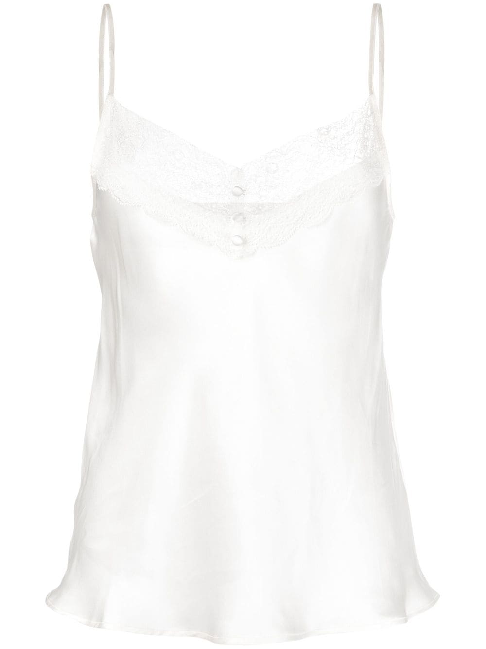 Maje lace-trim silk cami top - White von Maje