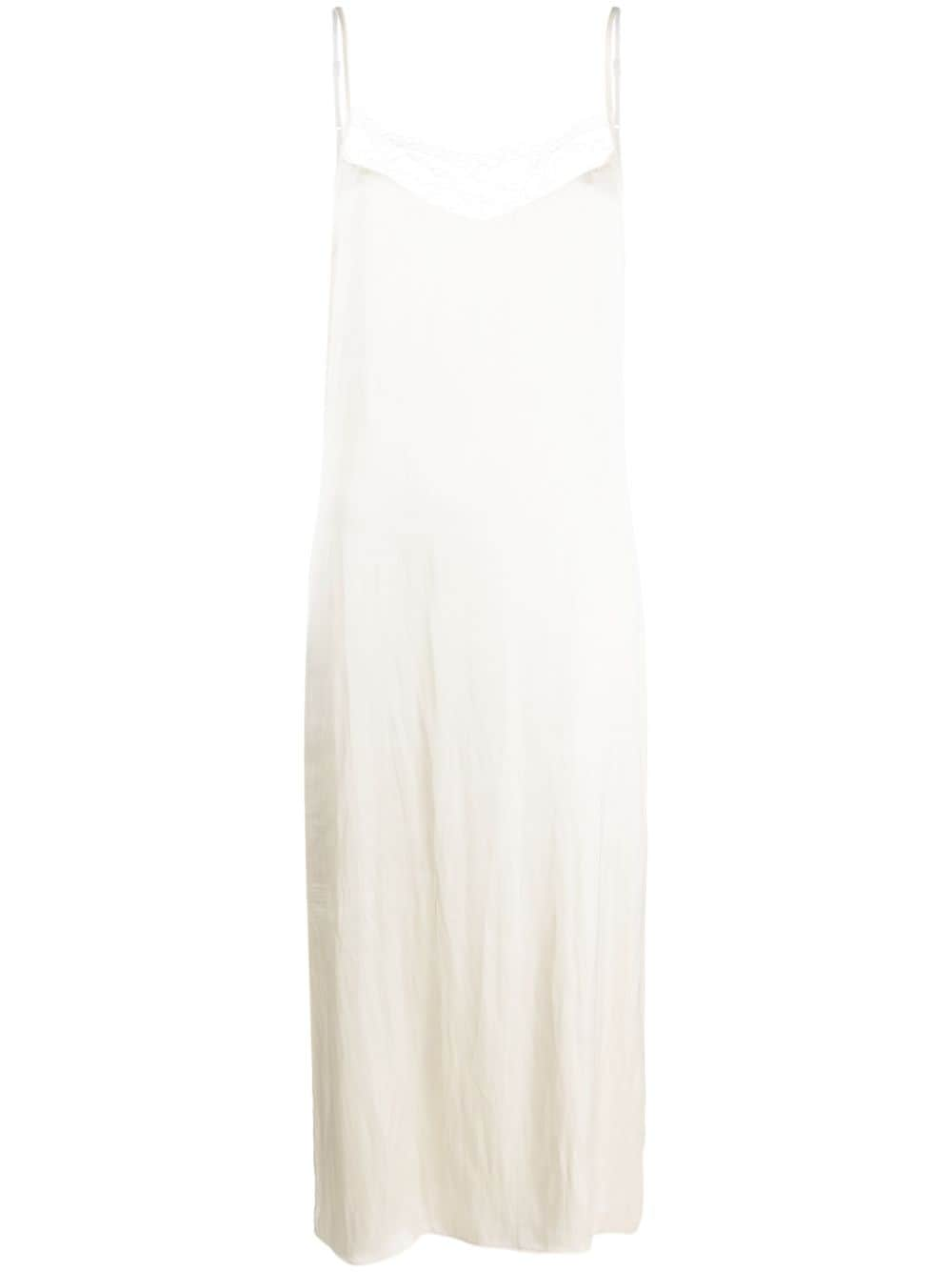 Maje lace-trimmed satin slip dress - Neutrals von Maje