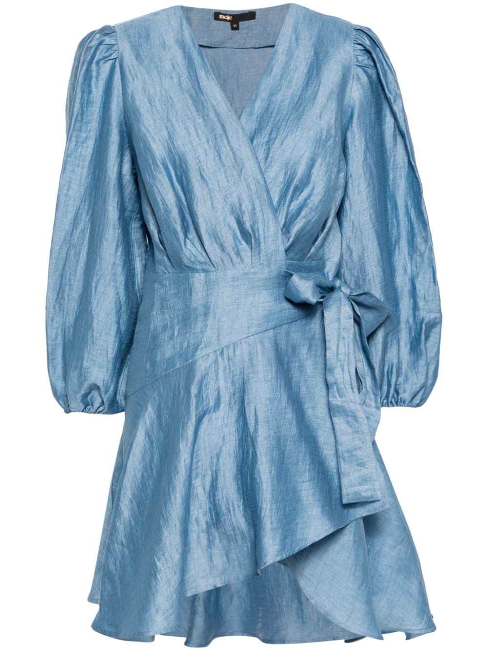 Maje linen-blend wrap dress - Blue von Maje