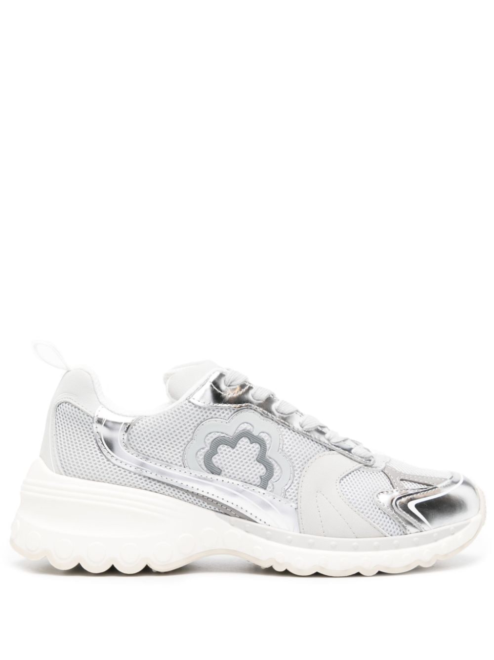 Maje mesh panelled metallic sneakers - Silver von Maje