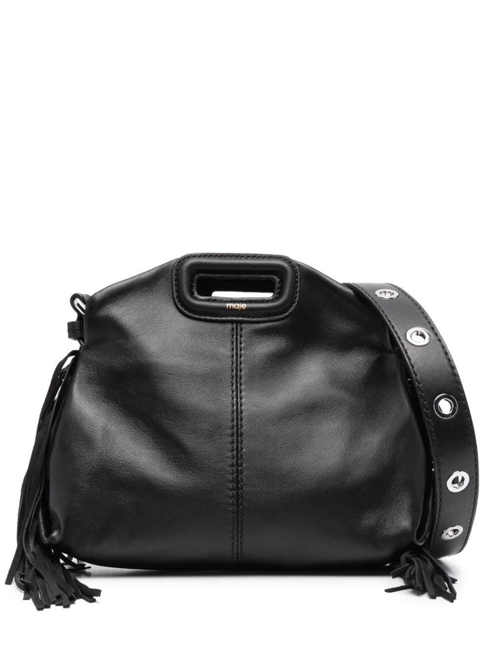 Maje mini Miss M leather shoulder bag - Black von Maje