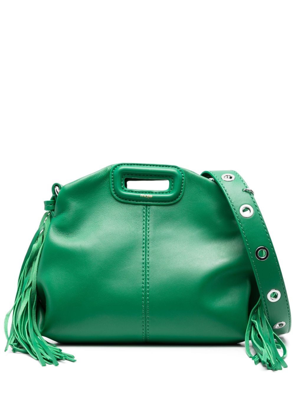 Maje mini Miss M leather shoulder bag - Green von Maje