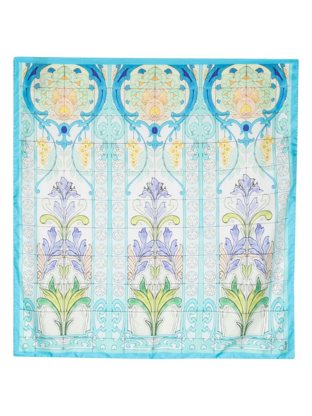 Maje mosaic-print silk scarf - Blue von Maje