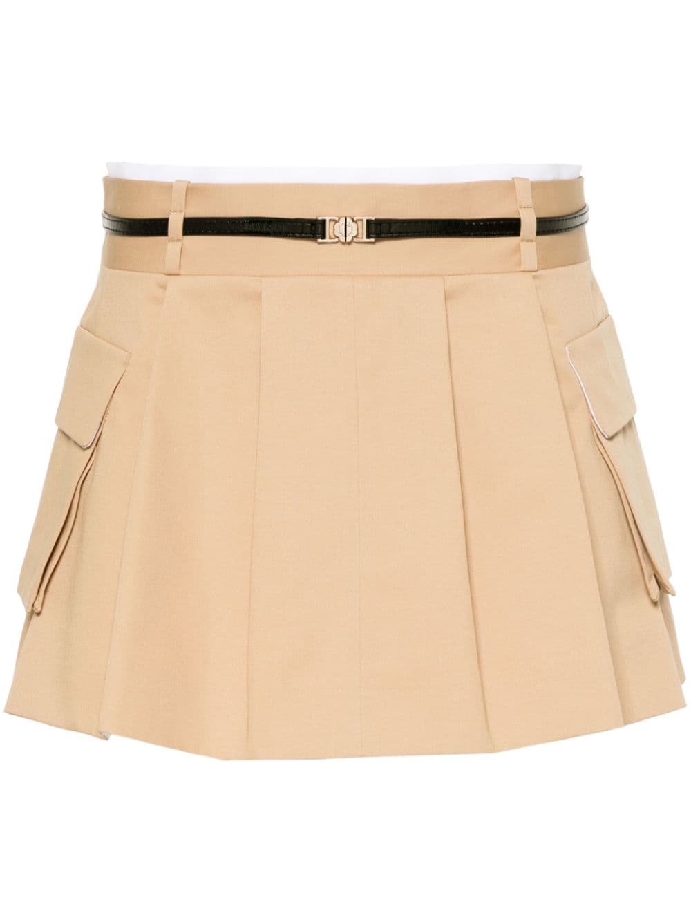Maje pleat-detail belted mini skirt - Brown von Maje