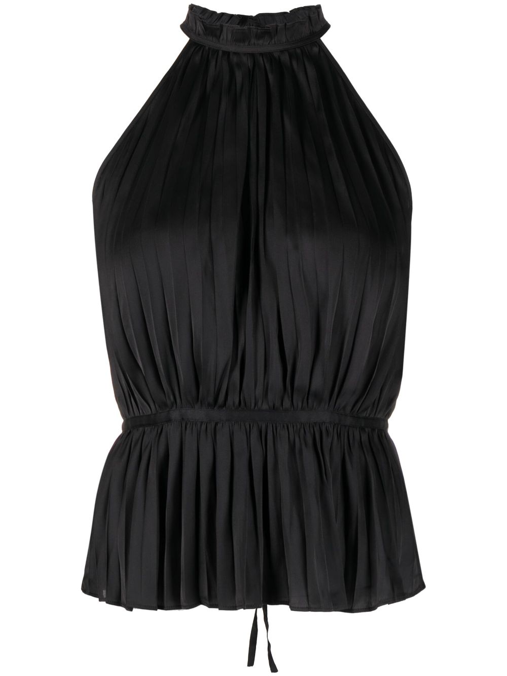 Maje pleated satin top - Black von Maje